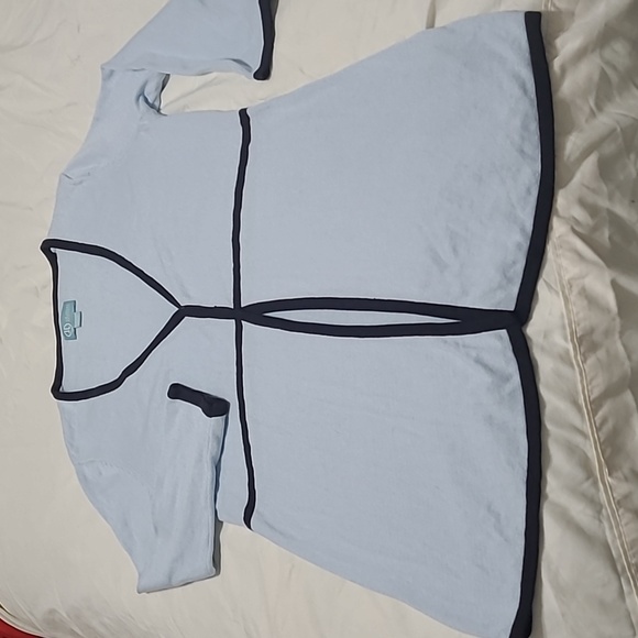 💲1️⃣ Liz Lange Maternity Light Blue Knit Cardigan Cotton/Rayon Blend Sz Small - Picture 5 of 8